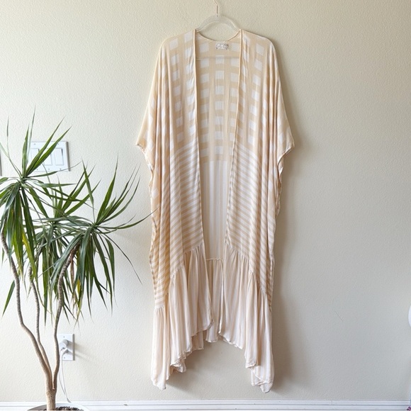 Free People Kenna Kimono Duster Boho Beach Cover Up Long Cardigan - Picture 3 of 12